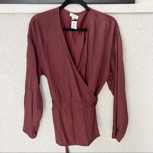 Aritzia Wilfred Anemone Wrap Blouse